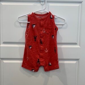 🌺 Baby Romper Red Nautical